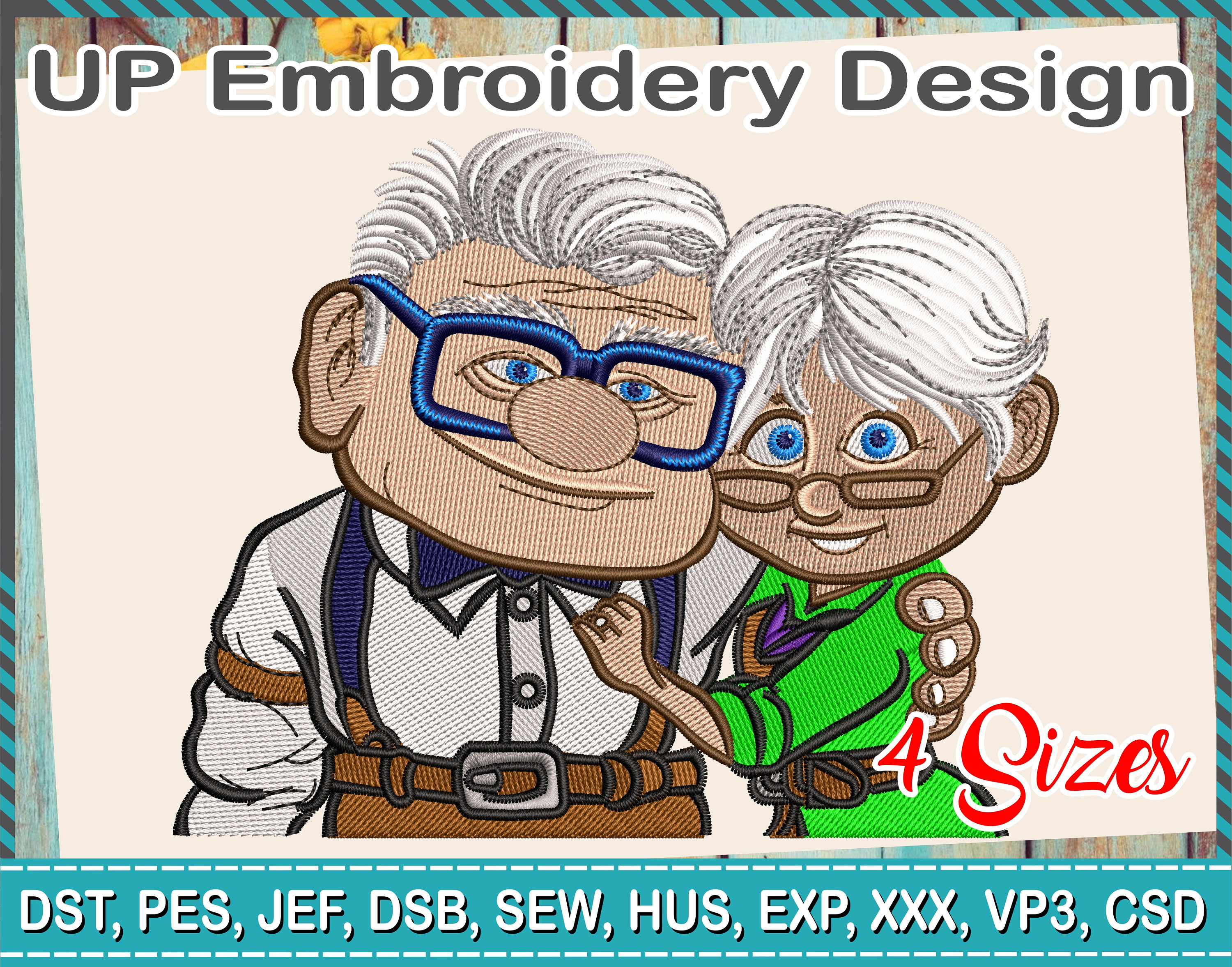 Diseãos de bordados pareja de abuelos de la pelicula up una aventura de altura carl fredricksen y ellie fredricksen aniversario abuelos