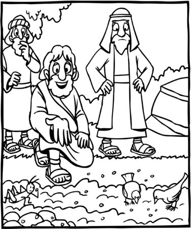 Coloring page jesus parable of sower royalty free svg cliparts vectors and stock illustration image