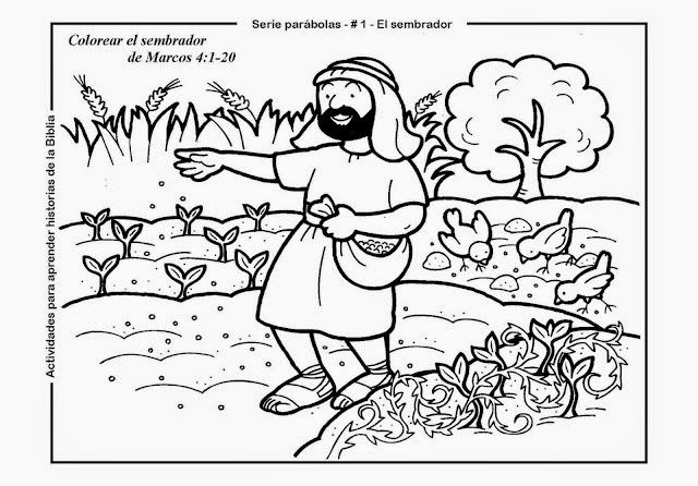 El sembrador jesãºs contã historias sencillas de la vida cotidiana para transmitir una enseãanza eâ bible coloring pages jesus coloring pages bible crafts