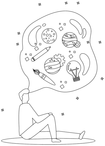 Imagination infographics coloring page free printable coloring pages