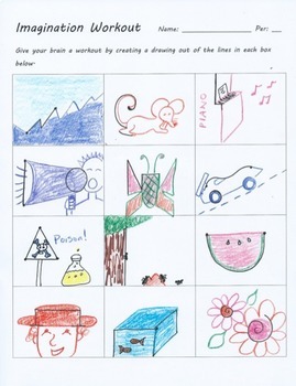 Imagination workout bundle pages sub lesson creativity by art teacher diaries