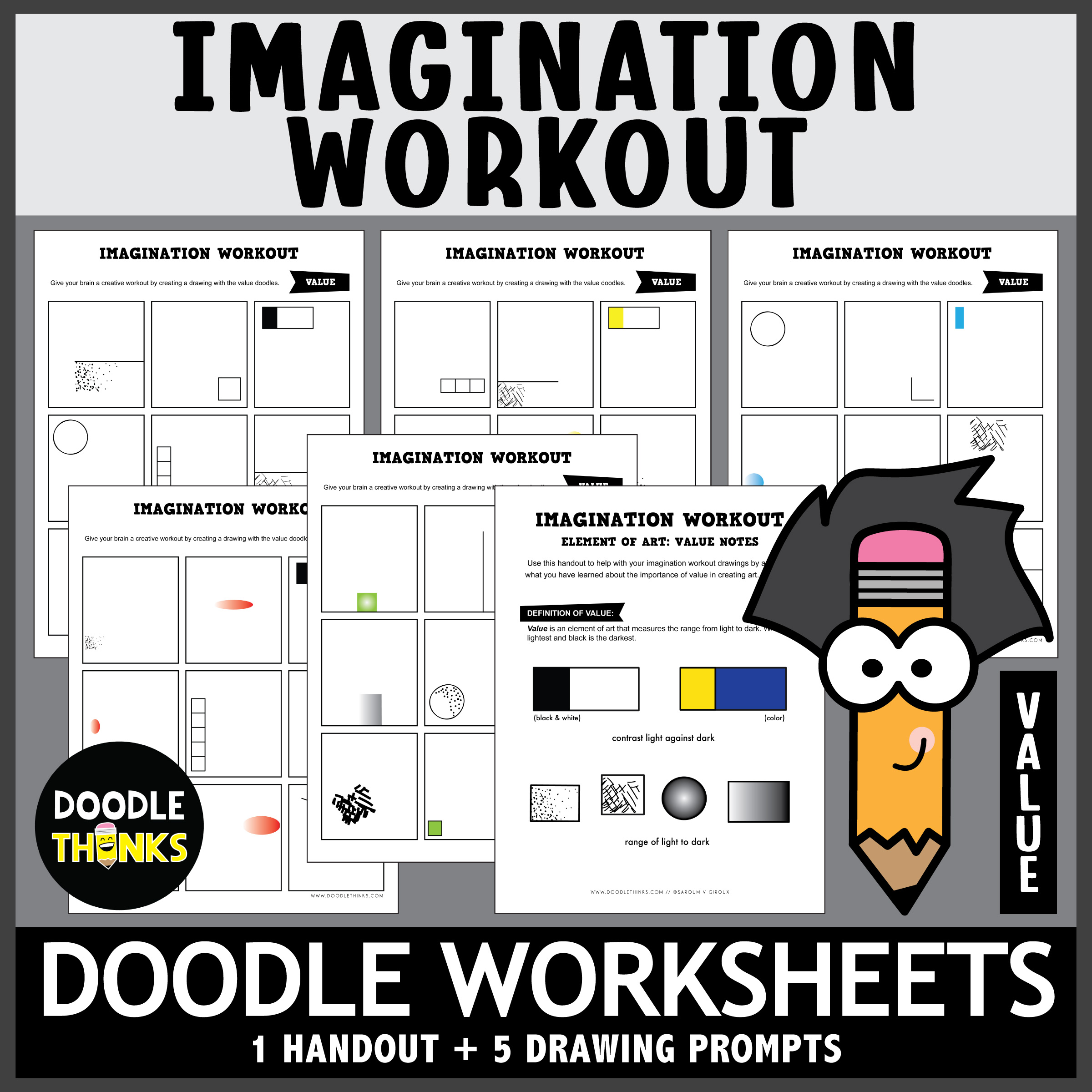 The elements of art imagination workout bundle art lessons and handouts made by teachers