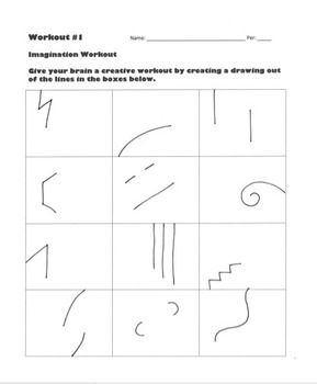 Imagination workout pack creativity test drawing sub art lesson worksheet art lessons creative drawing art worksheets