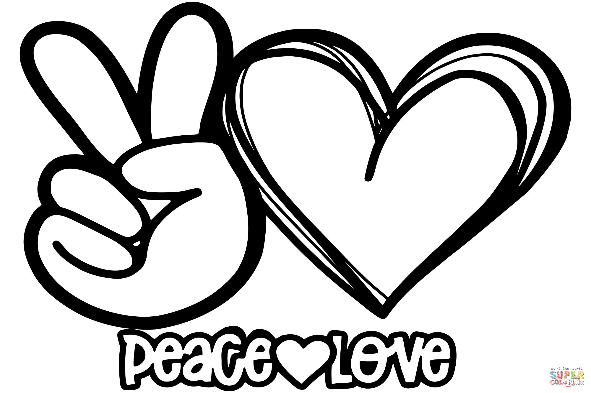 Dibujo de paz y amor para colorear dibujos para colorear imprimir gratis