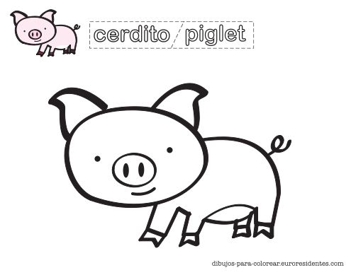 Dibujo de cerdito para colorear