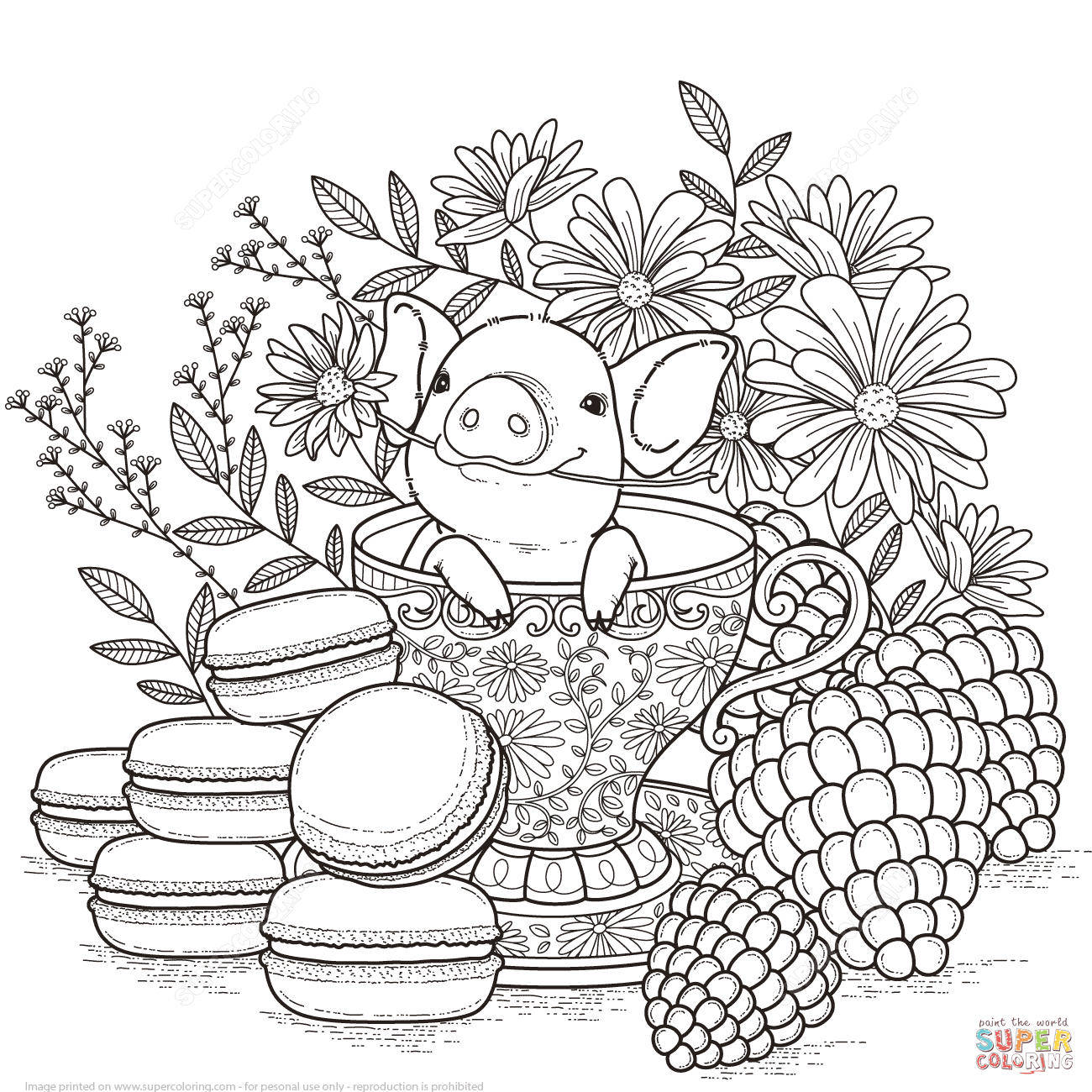 Dibujo de cerdito adorable para colorear dibujos para colorear imprimir gratis