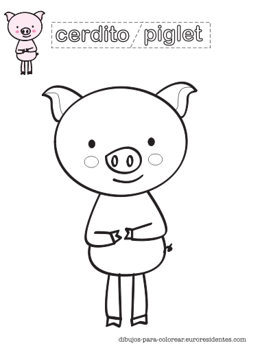 Dibujo de cerdito para colorear