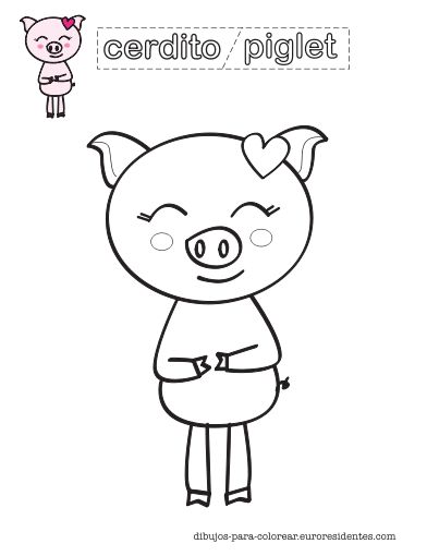 Dibujo de cerdito para colorear