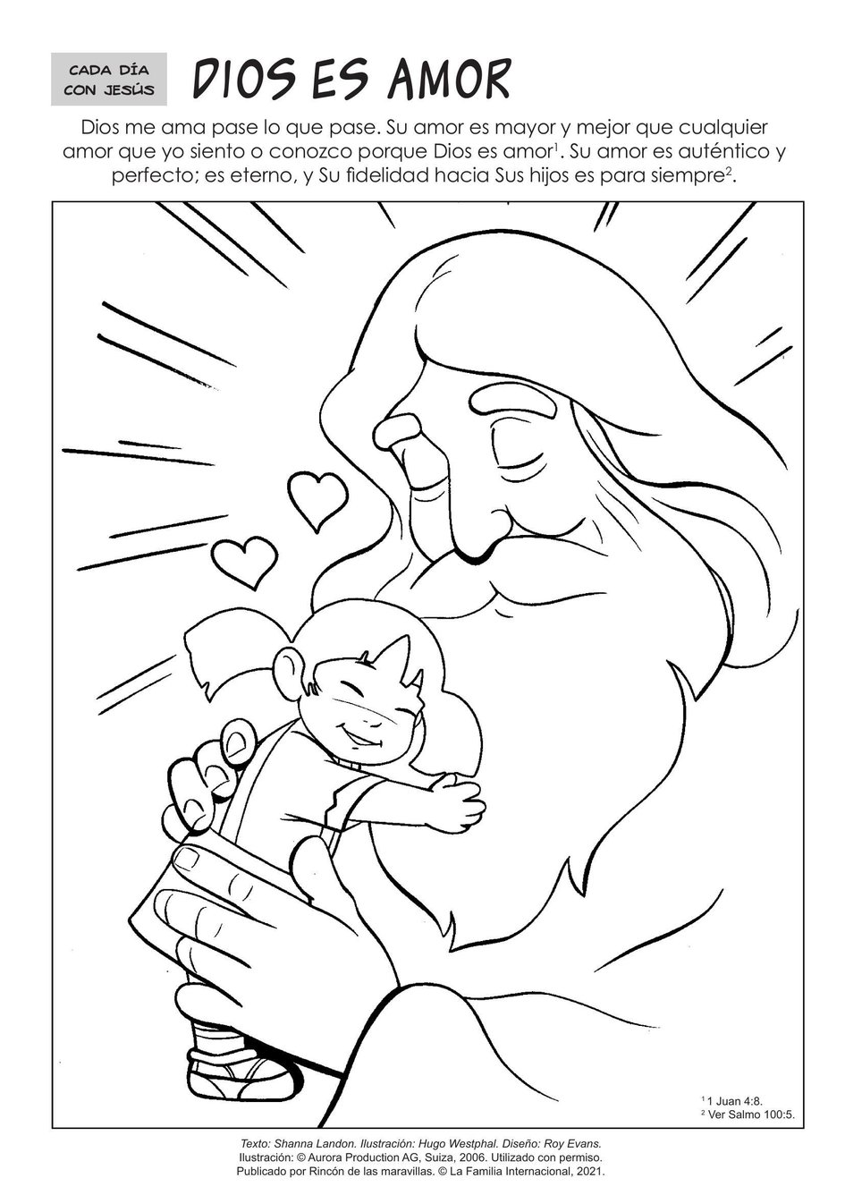 Cada dãa con jesãºs dios es amorâpãgina para colorear rincãn de las maravillas