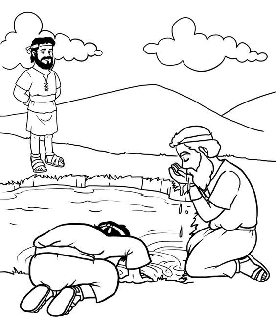 Gedeãn para colorear sunday school kids bible activities gideon bible
