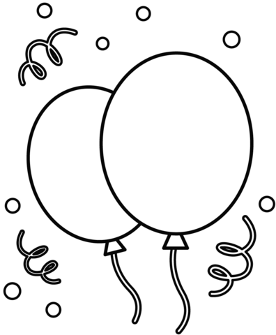Birthday balloons coloring page free printable coloring pages