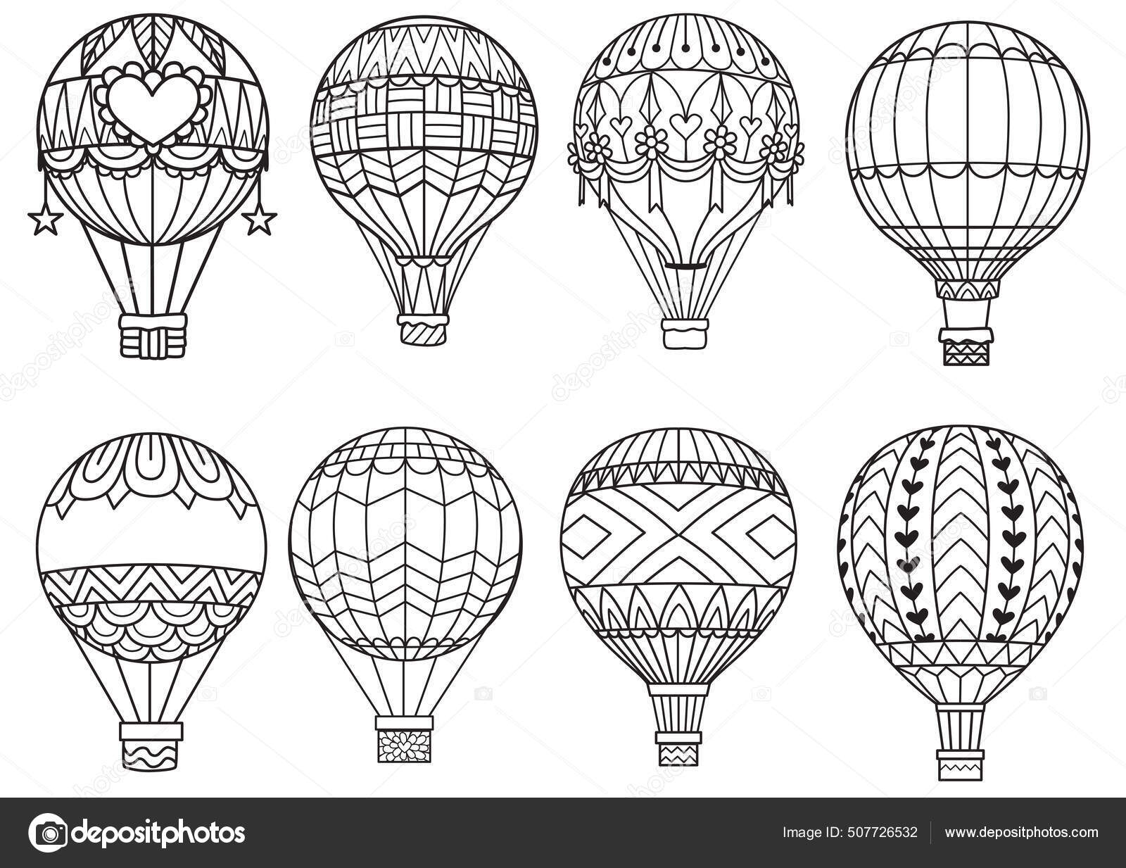 Diseãos globo aire caliente para imprimir grabado corte por lãser vector de stock por somjaicindygmail