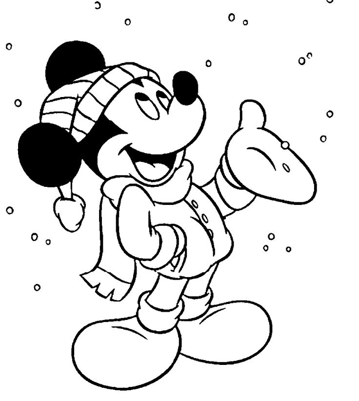Mickey en invierno para colorear dibujo navidad para colorear dibujos de mickey mouse dibujos de navidad