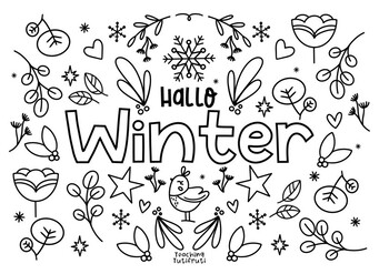 Winter colouring page invierno hoja para colorear