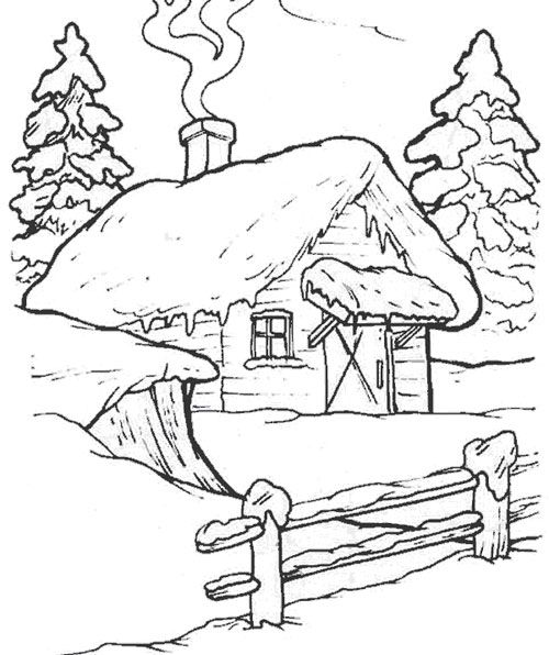 Imãgenes con paisajes de invierno para colorear coloriage noel coloriage paysage coloriage maison