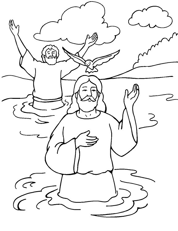Baptism coloring pages
