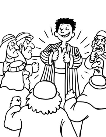 Joseph surrounded by jealous brothers stock photo picture and royalty free image image