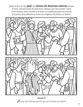 Libro para colorear de relatos de las escrituras antiguo testamento