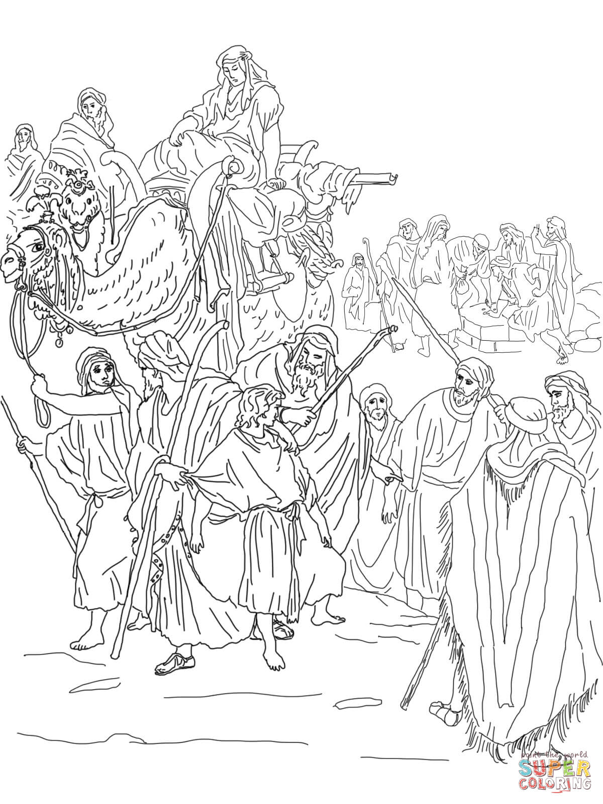 Dibujo de josã es vendido o esclavo por sus hermanos para colorear dibujos para colorear imprimir gratis