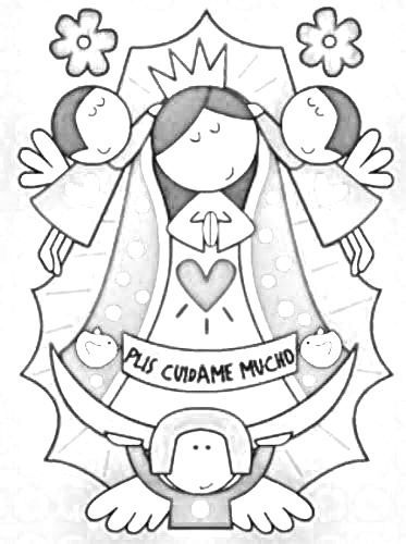 Pinto dibujos virgencita de guadalupe para colorear coloring pages catholic coloring virgin of guadalupe