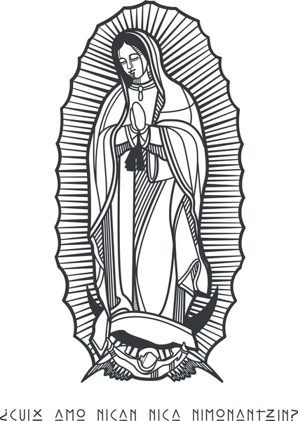Dibujo de virgen de guadalupe royalty
