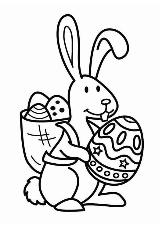 Dibujo para colorear conejo de pascua