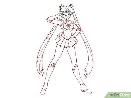How to draw sailor moon steps with pictures