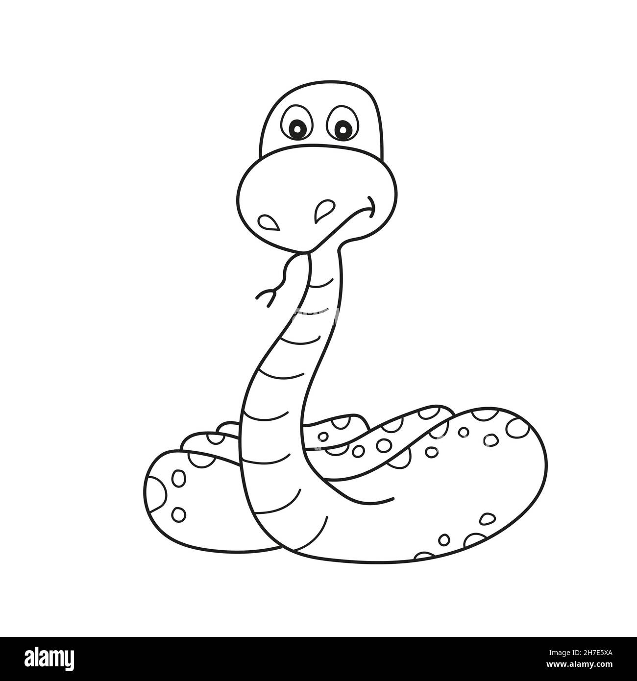 Pãgina para colorear sencilla serpiente para ser coloreada el libro para colorear para educar a los niãos precolar