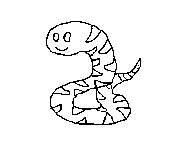 Dibujo de serpiente feliz para colorear