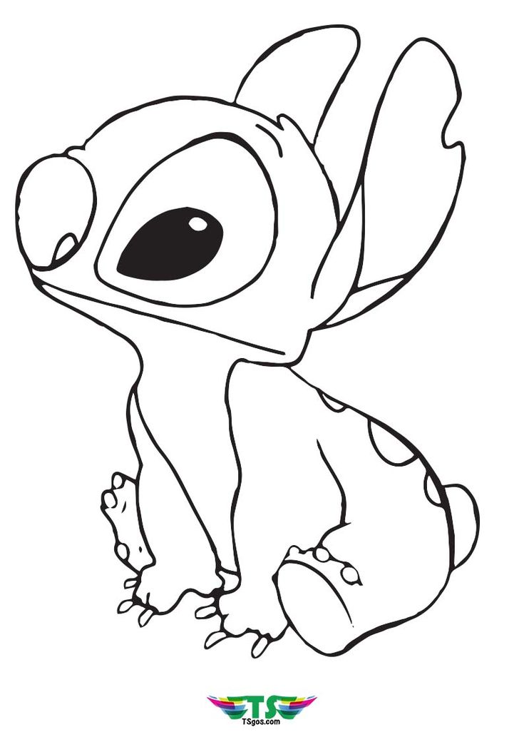 Cute stitch coloring page for kids desenhos fãceis da disney coisas simples para desenhar cores disney
