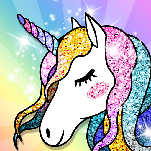 Unicornio colorear glitter