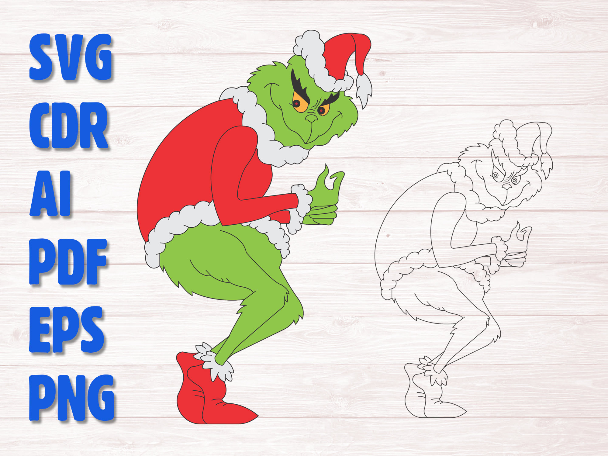Christmas grinch coloring for kids svg pdf eps ai cdr png print on a t