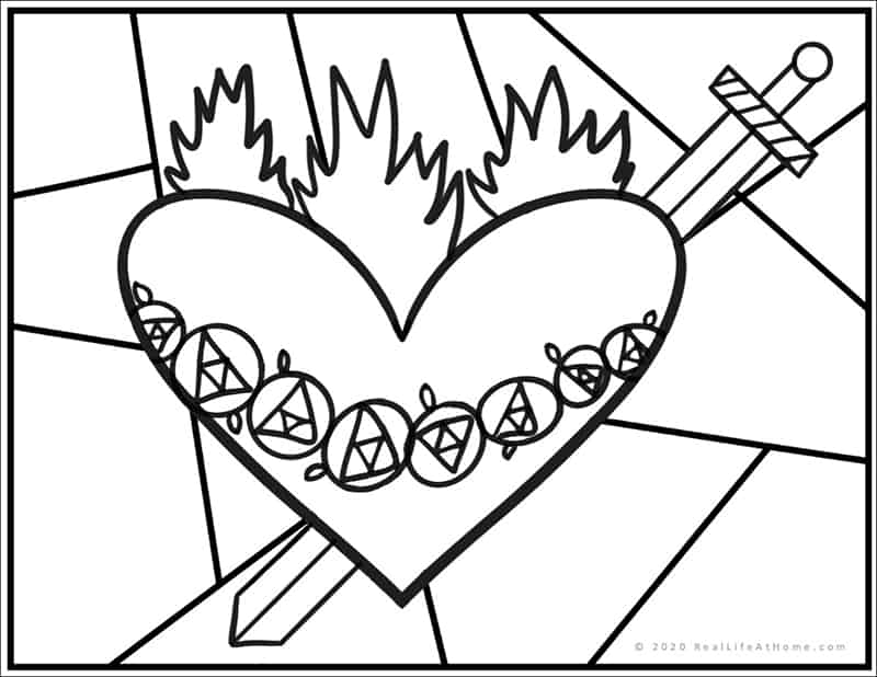 Immaculate heart of mary coloring page free printable