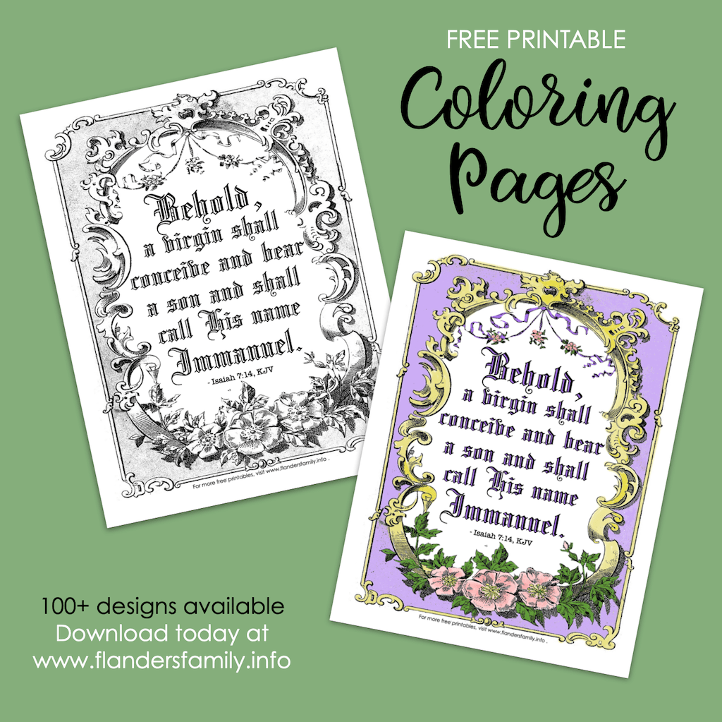 Behold a virgin shall conceive coloring page