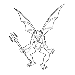 Imp demon coloring page for kids