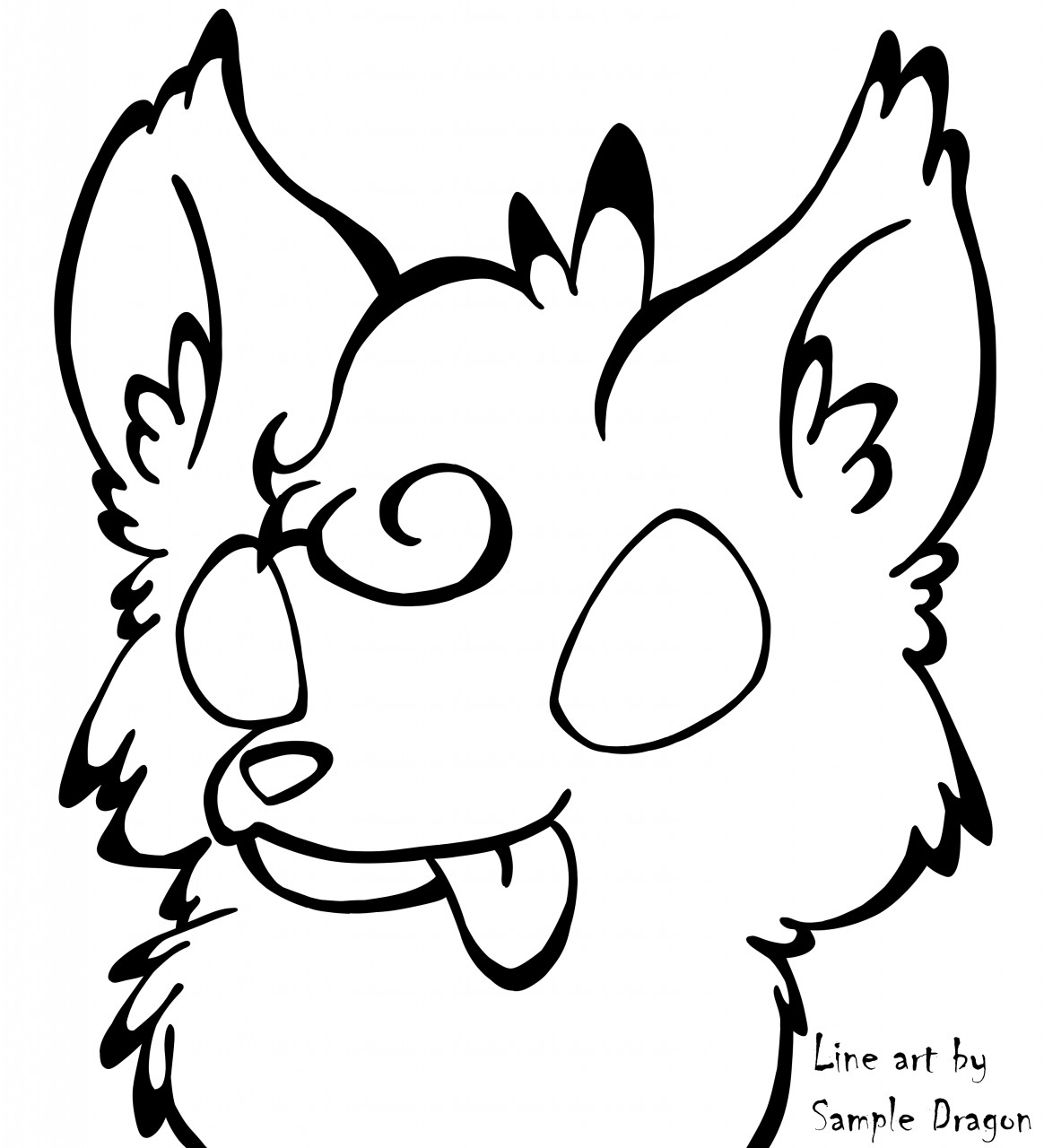 Derpy furry head coloring page freeuse by sampledragon