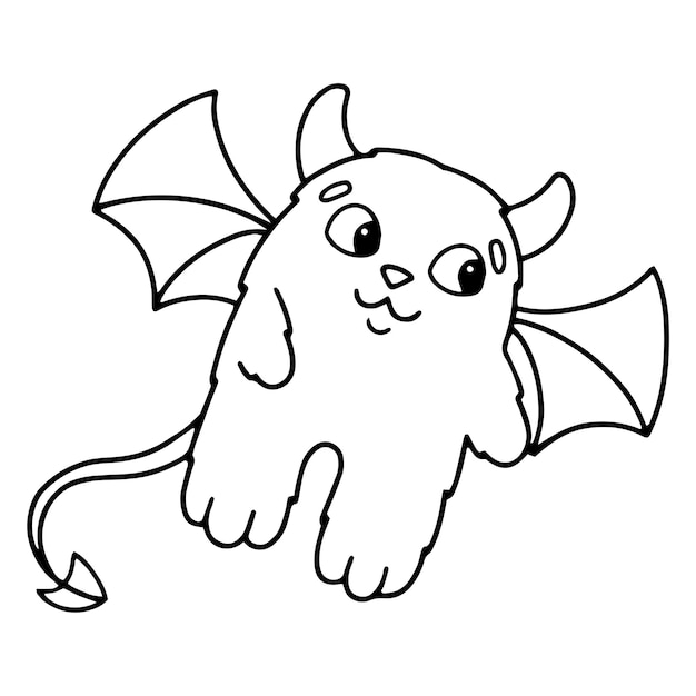 Premium vector cute imp coloring book page for kids