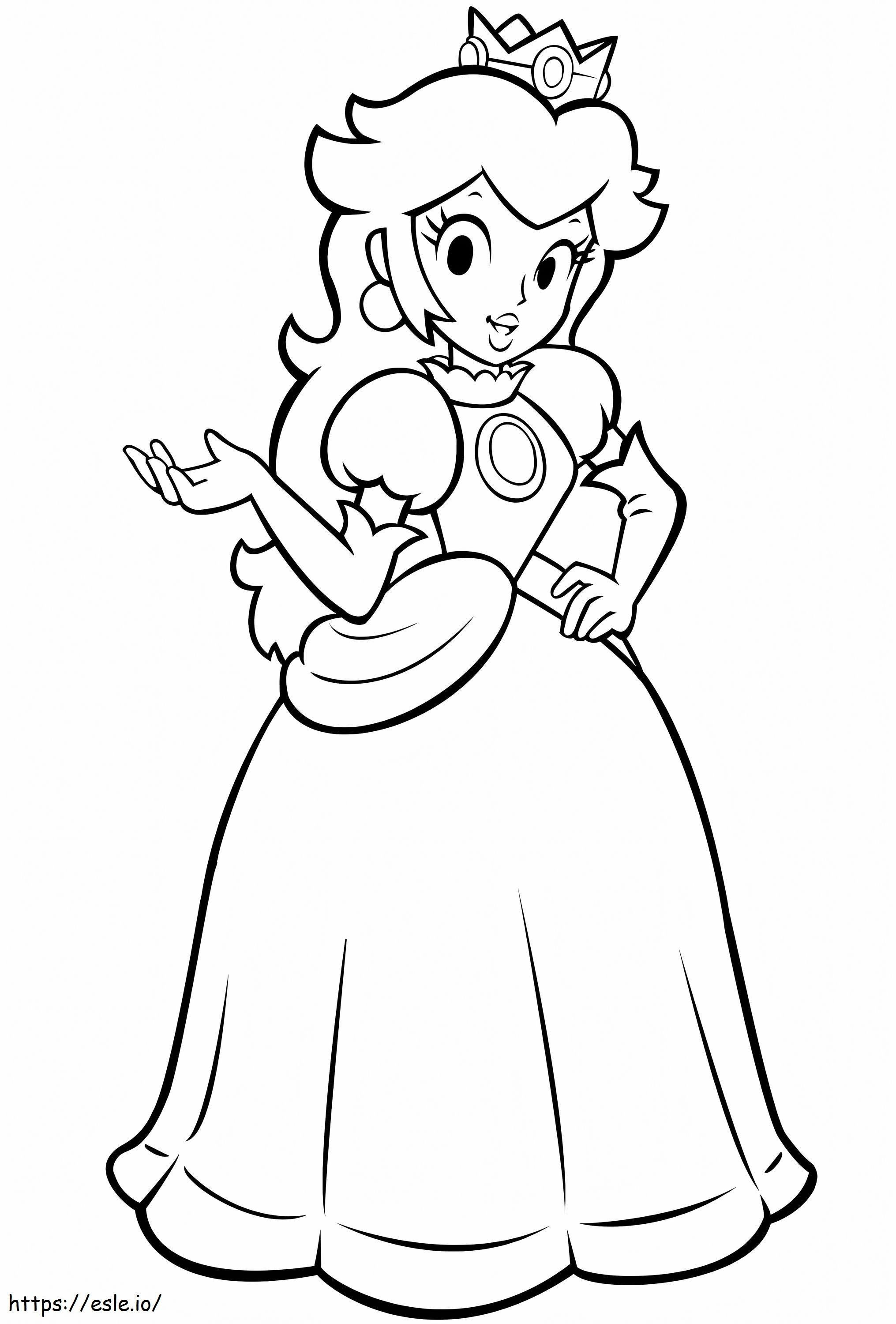 Princess peach basica coloring page