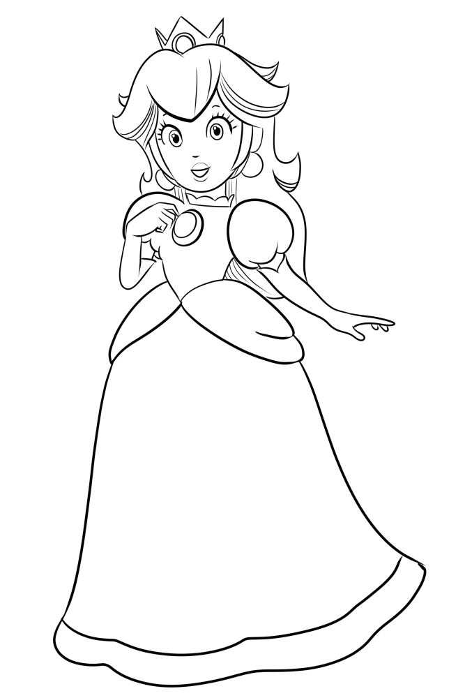 Princess peach coloring page