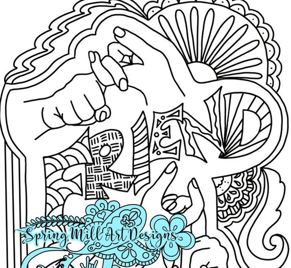 Asl friend coloring pagesign language for friend printable