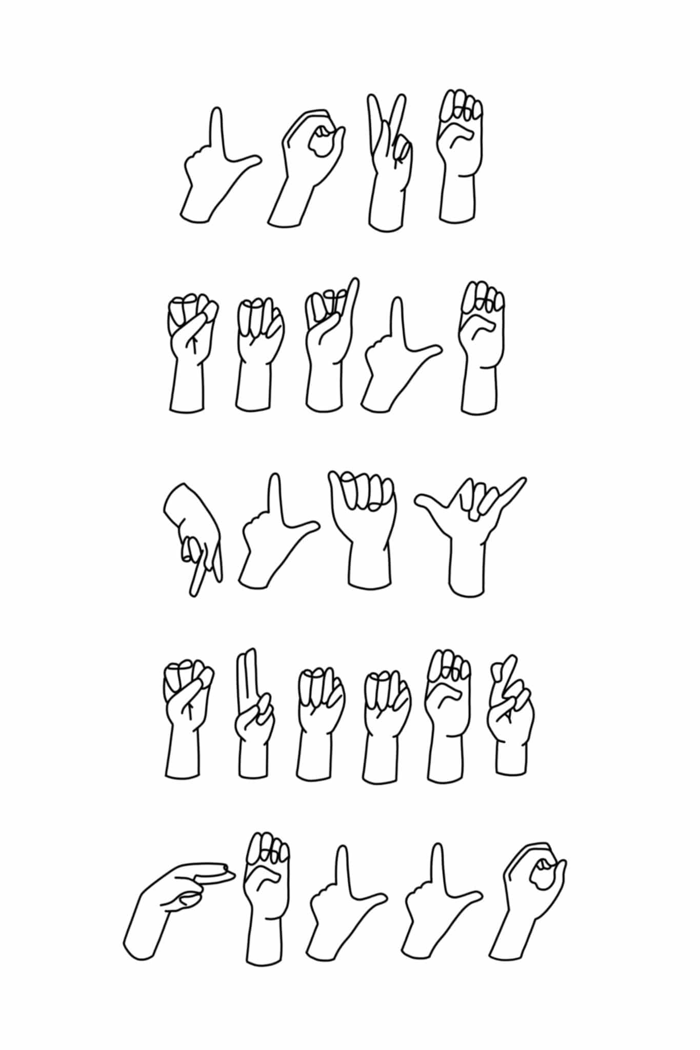 Free asl coloring pages