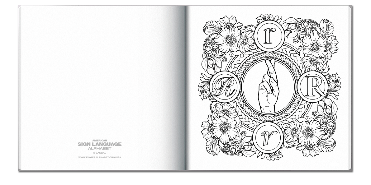 Asl manual alphabet coloring book publishing