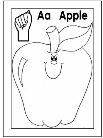 Sign language alphabet free coloring pages