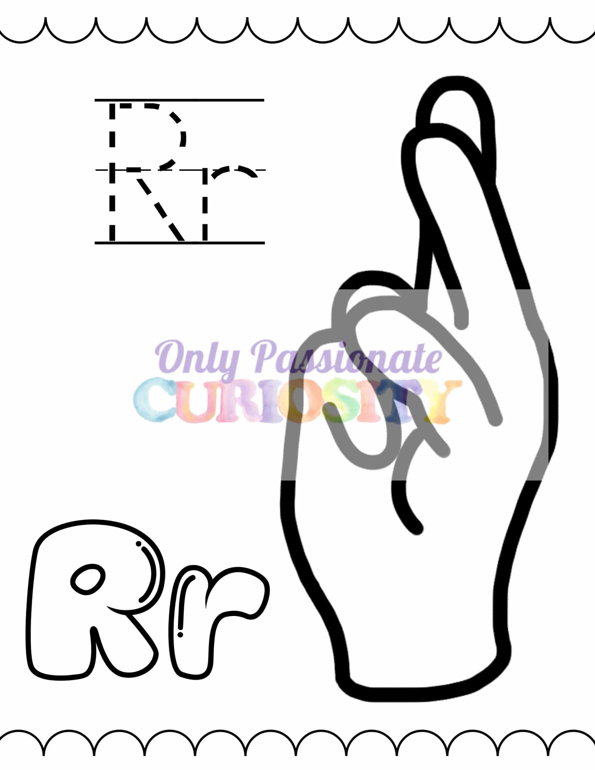 American sign language alphabet coloring book