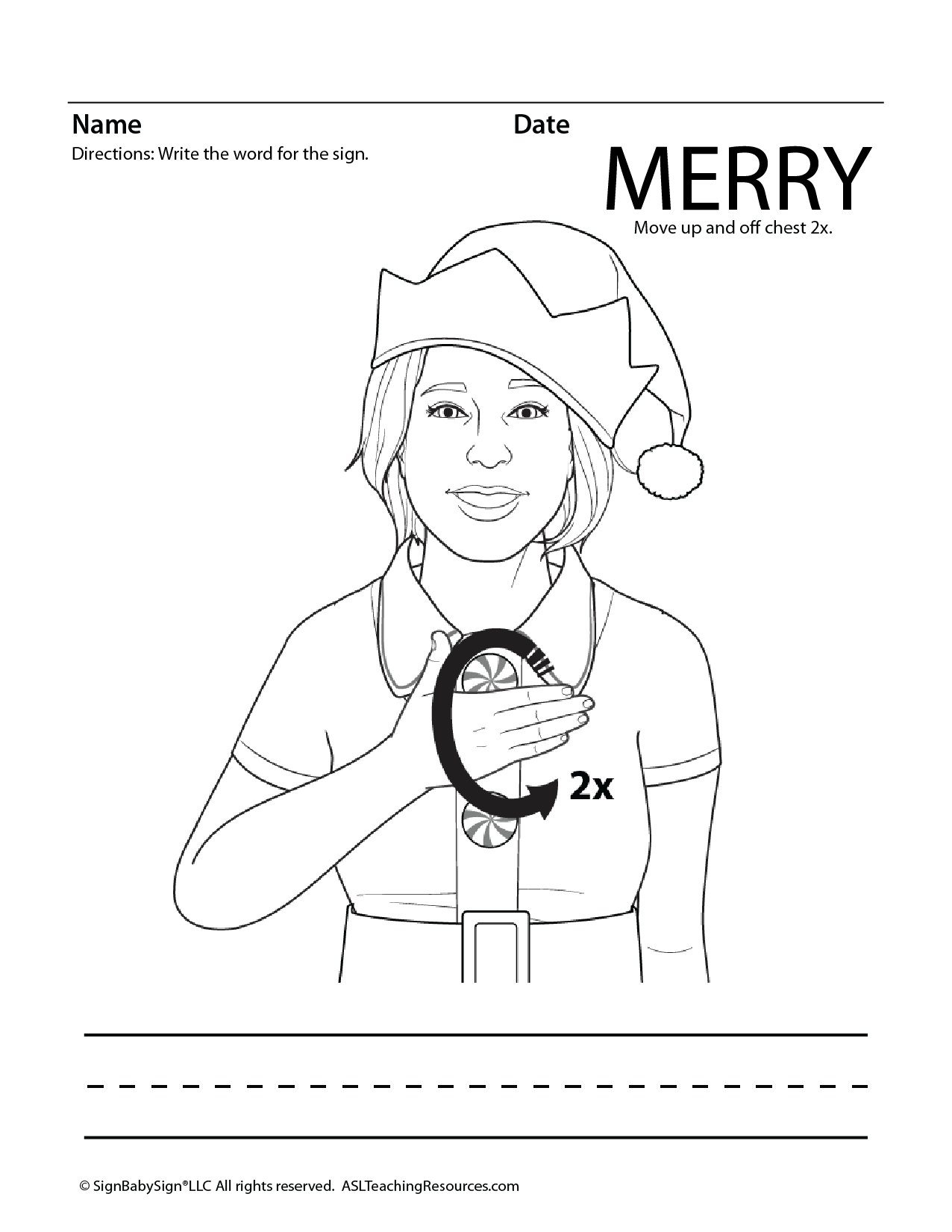 Christmas coloring pages asl