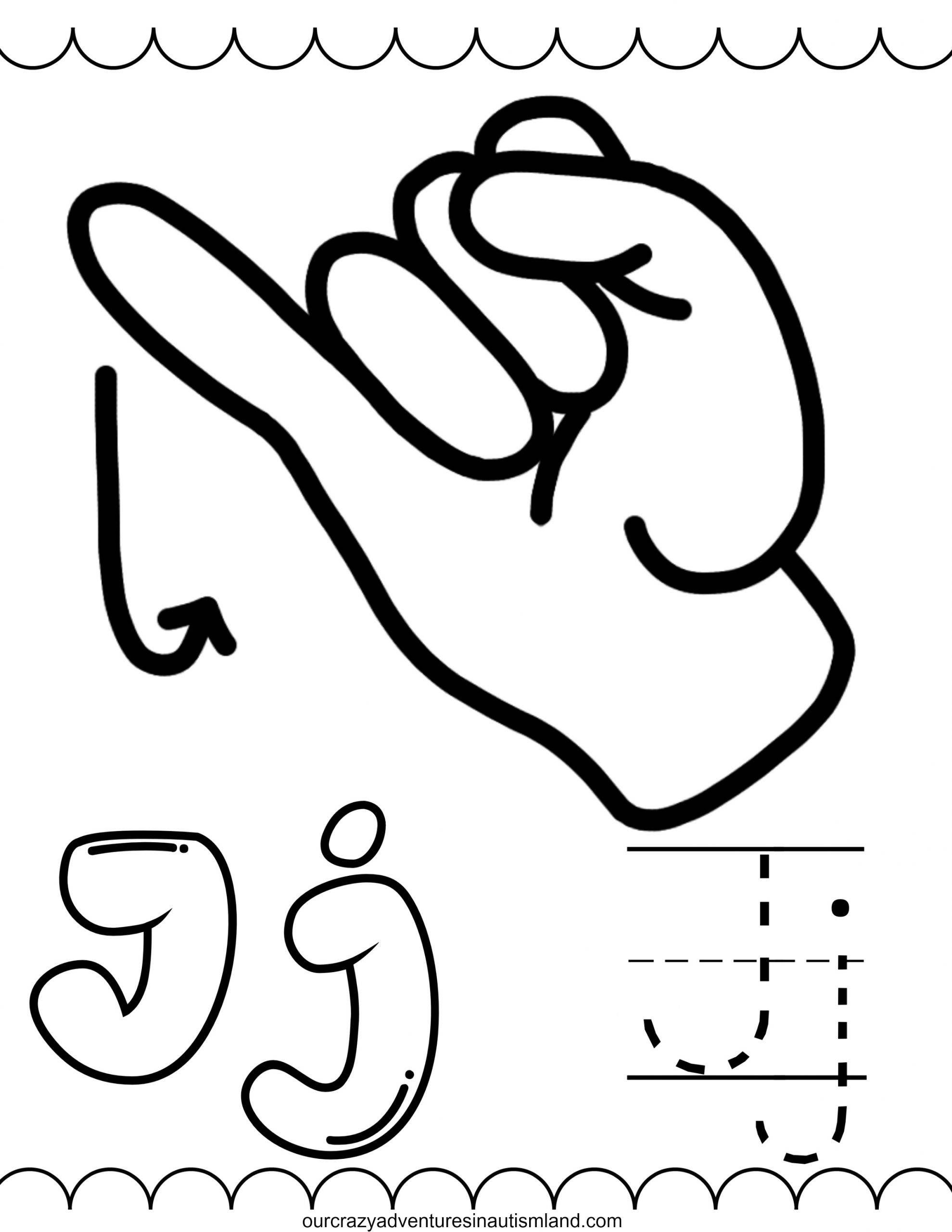 Sign language alphabet coloring book to work on munication