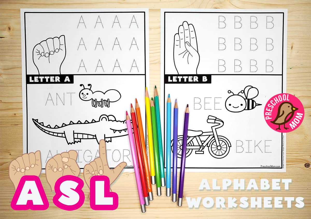 Sign language printables