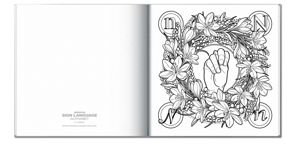 Asl manual alphabet coloring book publishing