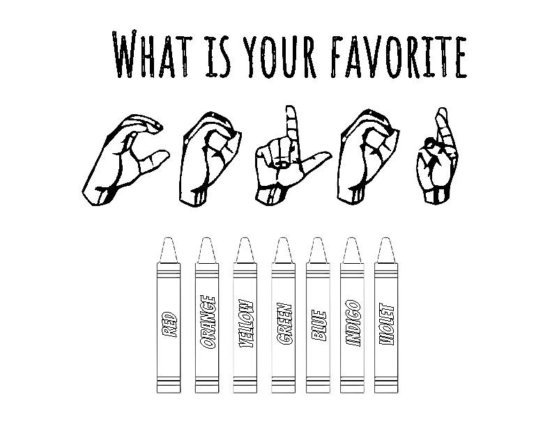 American sign language coloring and learning activities