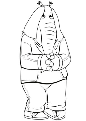 Elephant meena from sing coloring page free printable coloring pages